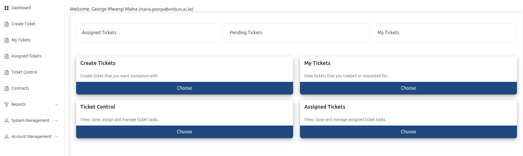Estates system interface